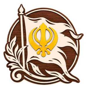 Wooden Khanda Wall Hanging with Khalsa Design for Home Decor