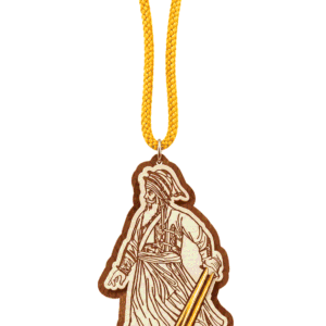 Wooden Car Hanging with Traditional Warrior Design for Car Decor